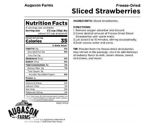 Augason Farms: Freeze-Dried Sliced Strawberries Pouch